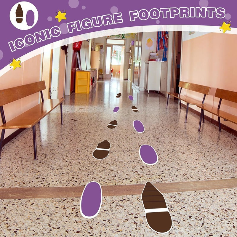 YooNotee 20 Pcs Toy Inspired Party Floor Decals Removable Foot Steps Floor Sticker Toy Theme Decoration for Birthday Halloween Photo Props Supplies - Image 4